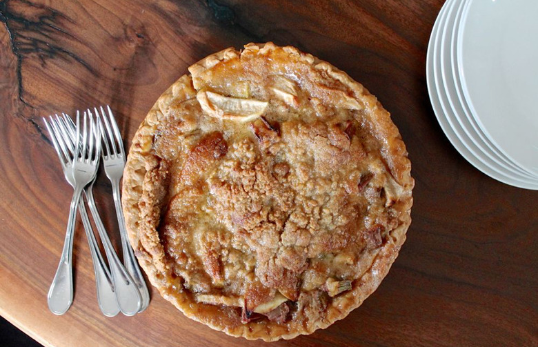 French Style Apple Rhubarb Pie